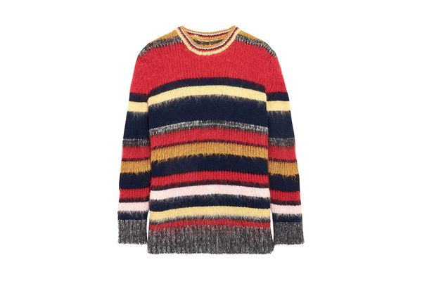 ALEXACHUNG Striped Knitted Sweater