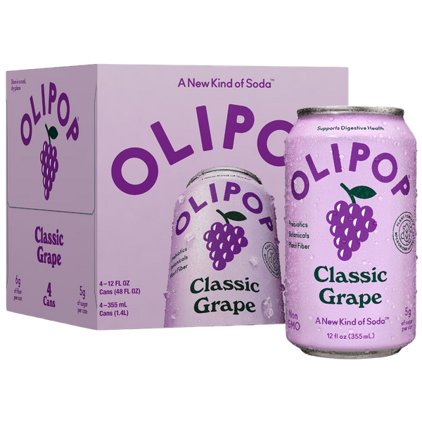 Olipop Classic Grape Prebiotic Soda (4-Pack)