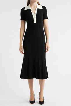 Julia Jordan Rib Midi Polo Dress