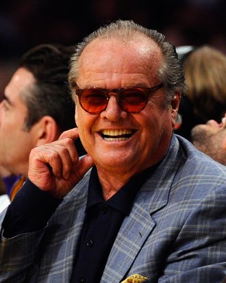 LOS ANGELES, CA - APRIL 03: Jack Nicholson attends the Denver Nuggets and Los Angeles Lakers basketball game at Staples Center on April 3, 2011 in Los Angeles, California. NOTE TO USER: User expressly acknowledges and agrees that, by downloading and/or using this Photograph, user is consenting to the terms and conditions of the Getty Images License Agreement. (Photo by Kevork Djansezian/Getty Images) *** Local Caption *** Jack Nicholson