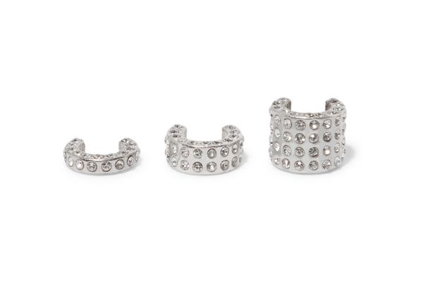 MAGDA BUTRYM Mali set of three silver-tone cubic zirconia ear cuffs