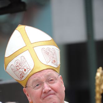 NEW YORK - APRIL 15: Archbishop Timothy Dolan is seen during his first service and Mass of Installation at St. Patrick's Cathedral April 15, 2009 in New York City. Dolan, 59, the former Milwaukee archbishop, is taking over the nation's second-largest diocese from Cardinal Edward Egan who is retiring after nine years. (Photo by Susan Watts-Pool/Getty Images) *** Local Caption *** Timothy Dolan