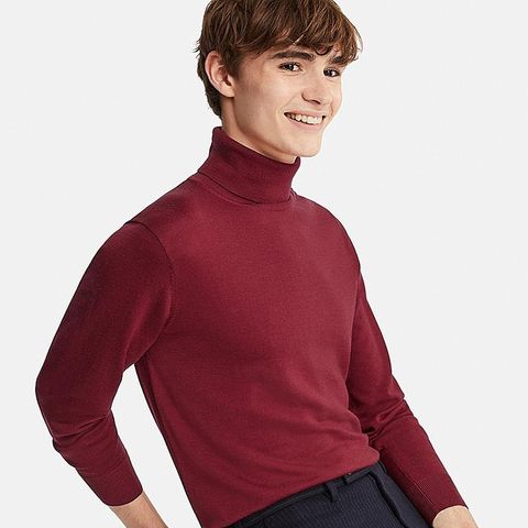 Men’s Extra Fine Merino Turtleneck Long-sleeve Sweater