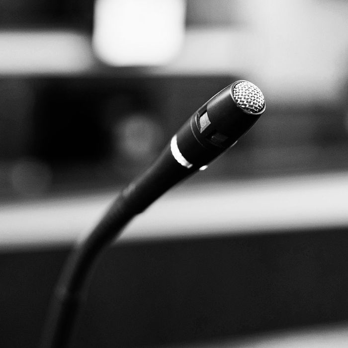 Microphone in courtroom.