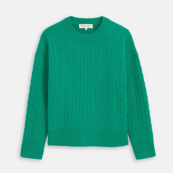 Alex Mill Charlie Cable Sweater in Cashmere
