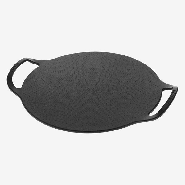 Victoria 15-Inch Cast Iron Comal Pizza Pan with 2 Side Handles