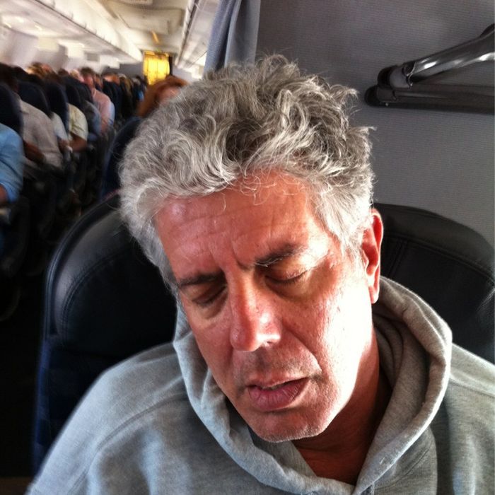Bourdain, no doubt during one of the films.