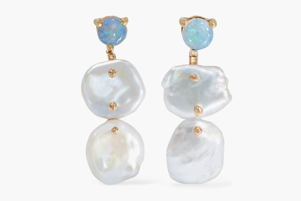 WWAKE + NET SUSTAINGold, Pearl, and Opal Earrings