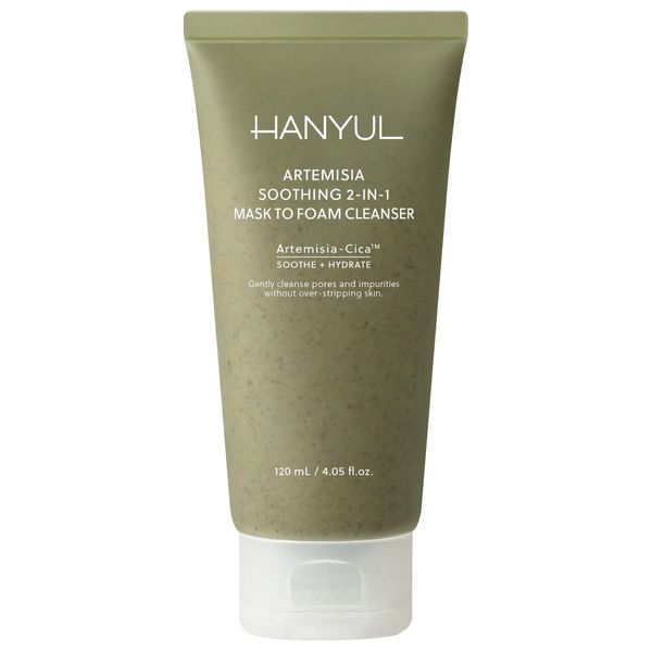 Hanyul Artemisia Soothing 2-in-1 Mask to Foam Cleanser with Hyaluronic Acid + BHA