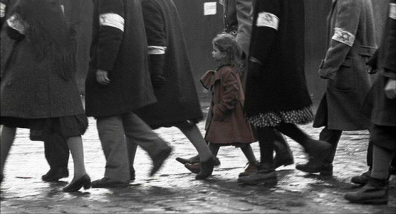 little girl in red dress in schindlers list