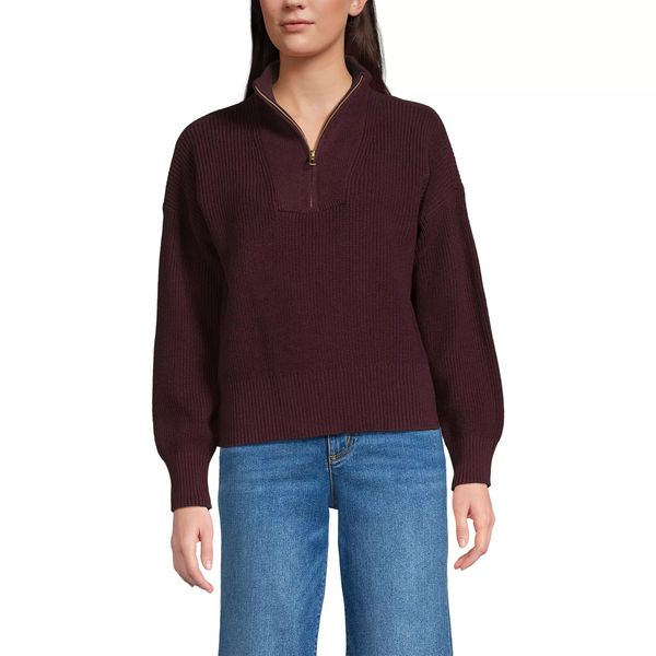 Lands’ End Drifter Shaker Wedge Quarter Zip Sweater