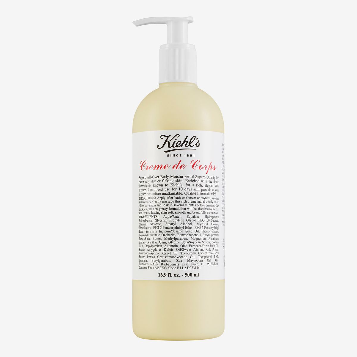 Kiehl’s Creme de Corps Body Moisturizer - 16.9 Oz.