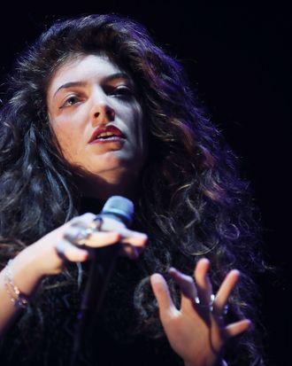 Lorde performs for fans on day 3 of the 2013 Splendour In The Grass Festival on July 28, 2013 in Byron Bay, Australia.