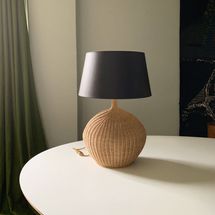 Atelier Vime Editions Rattan-and-Wood LP2 Table Lamp