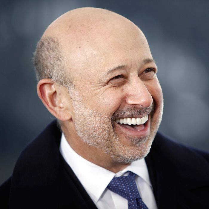 Lloyd Blankfein, chief executive officer of Goldman Sachs Group Inc., reacts during a Bloomberg Television interview on day three of the World Economic Forum (WEF) in Davos, Switzerland, on Friday, Jan. 24, 2014. 