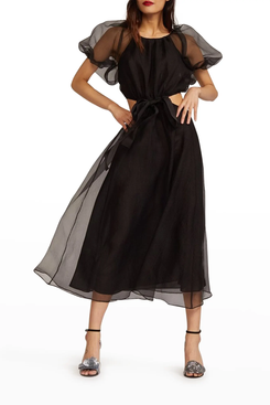 Cynthia Rowley Clara Puff-Sleeve Organza Dress