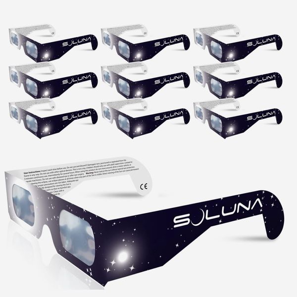 Solar Eclipse Glasses AAS Approved 2024 - Made in the USA CE and ISO Certified Safe Shades for Direct Sun Viewing (10 Pack)