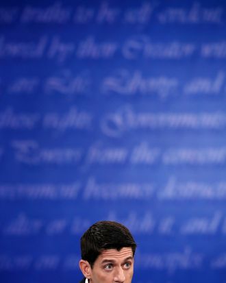 U.S. Rep. Paul Ryan (R-WI) speaks during the vice presidential debate at Centre College October 11, 2012 in Danville, Kentucky. This is the second of four debates during the presidential election season and the only debate between the vice presidential candidates before the closely-contested election November 6.