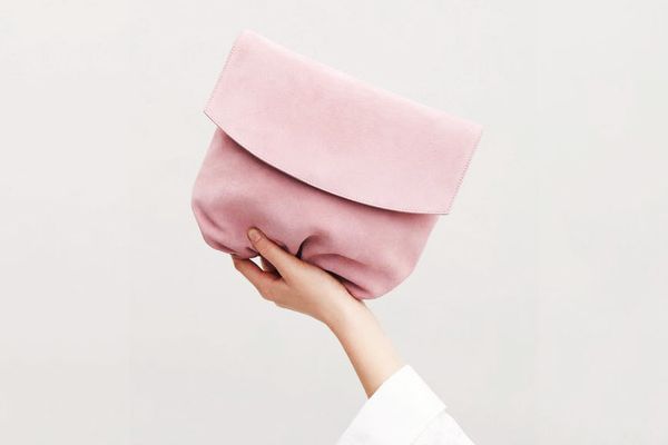 COS Gathered Suede Shoulder Bag