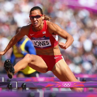 Lolo Jones of the United States competes in the Women's 100m Hurdles heat on Day 10 of the London 2012 Olympic Games at the Olympic Stadium on August 6, 2012 in London, England. 