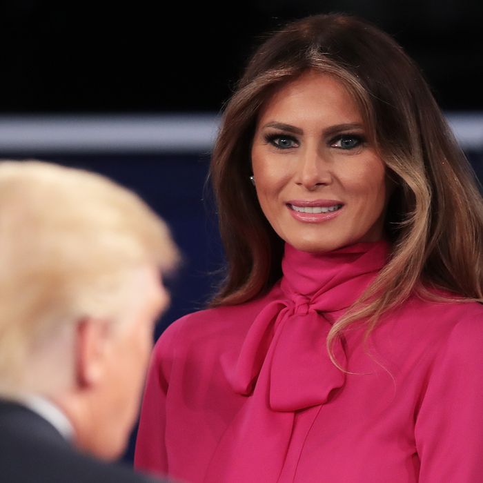 Melania Trump Wore Gucci's Pussy Bow Top to Tonight's Debate