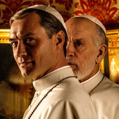 Jude Law and John Malkovich in HBO's The New Pope.