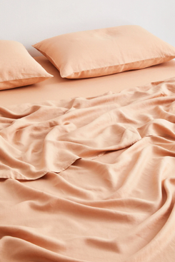 Bed Threads Terracotta 100{73375d9cc0eb62eadf703eace8c5332f876cb0fdecf5a1aaee3be06b81bdcf82} Flax Linen Sheet Set