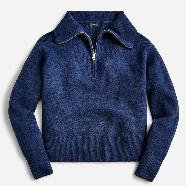 J.Crew Relaxed Half-Zip Stretch Sweater