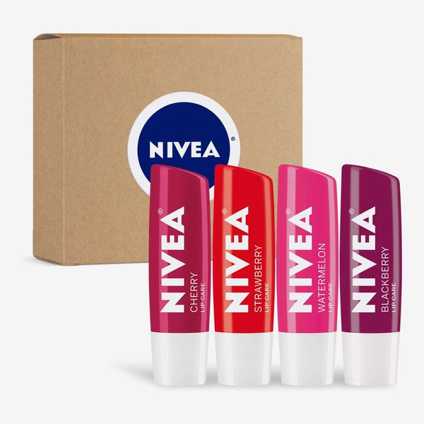 Nivea Lip Care Fruit Variety Pack, 4-Pack
