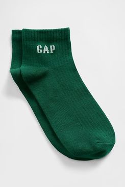 Gap Logo Quarter Crew Socks - Evergreen