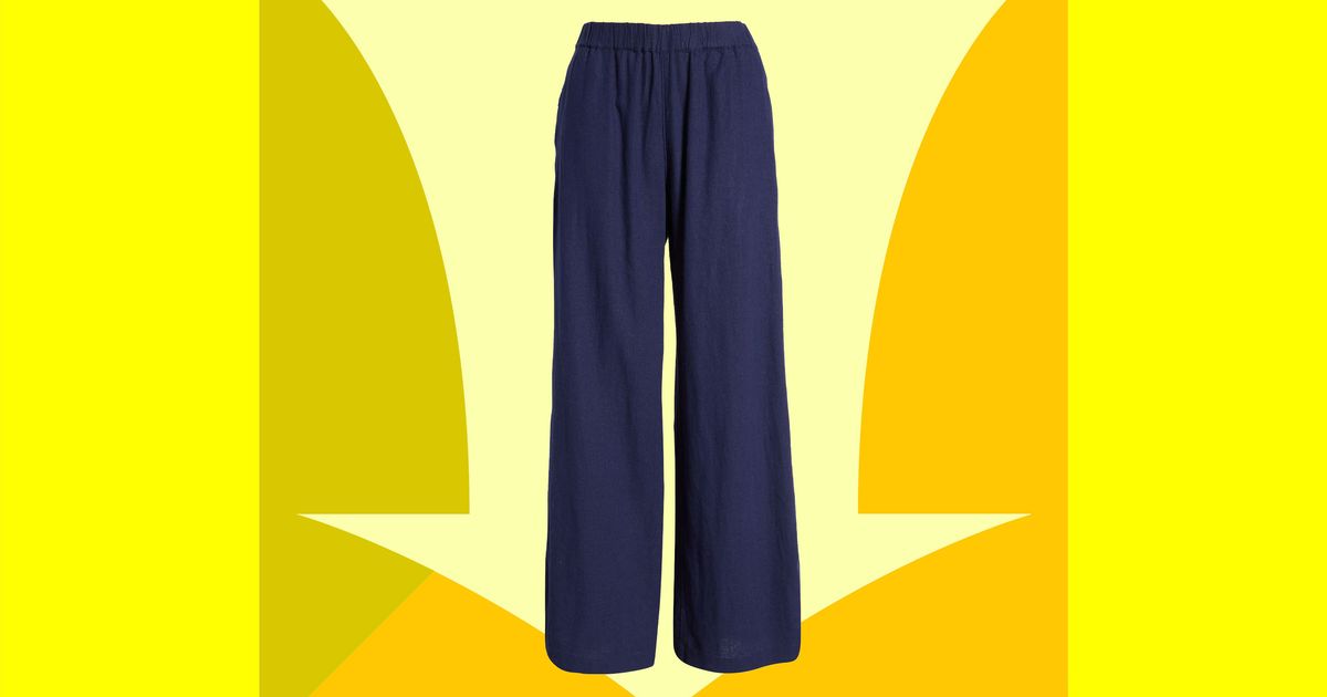 Caslon Wide-Leg Pull-On Linen-Blend Pants Sale 2023 | The