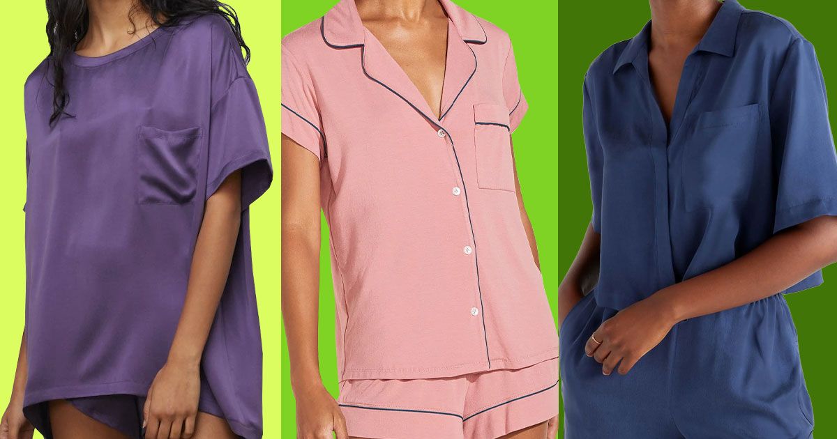 Sleepwear Women High Low Top And Frill Hem Shorts Pajama Set Two Piece Nightwear