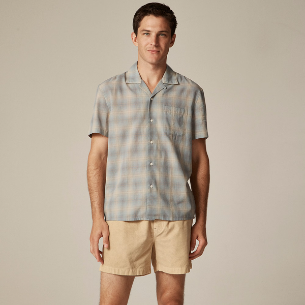 J.Crew Short-Sleeve Cotton Gauze Camp-Collar Shirt