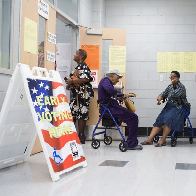 Black Georgians lining up for early voting.