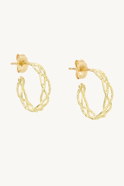 Satomi Kawakita Large Braided Gold Hoops (Pair)