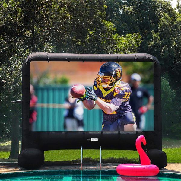 VIVOHOME 14ft Indoor and Outdoor Inflatable Blow up Mega Movie Projection Screen