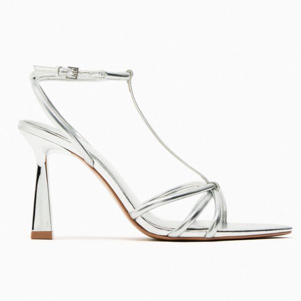 Zara Metallic Heeled Sandals