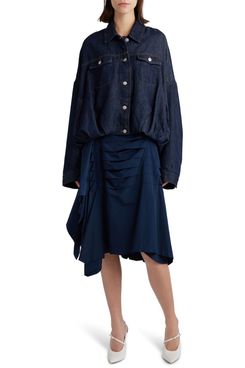 Dries Van Noten Shy Pintucked Asymmetric Hem Skirt