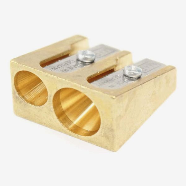 Mobius + Ruppert Brass Double Hole Wedge Shaped Pencil Sharpener