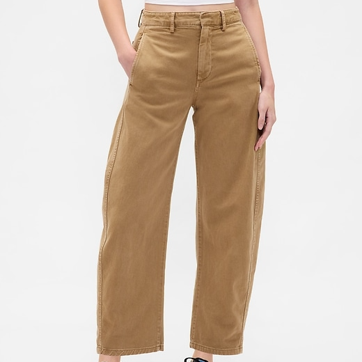Gap Mid Rise Twill Barrel Pants