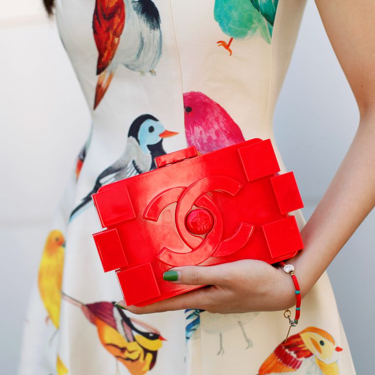 karl lagerfeld designs LEGO clutches for chanel