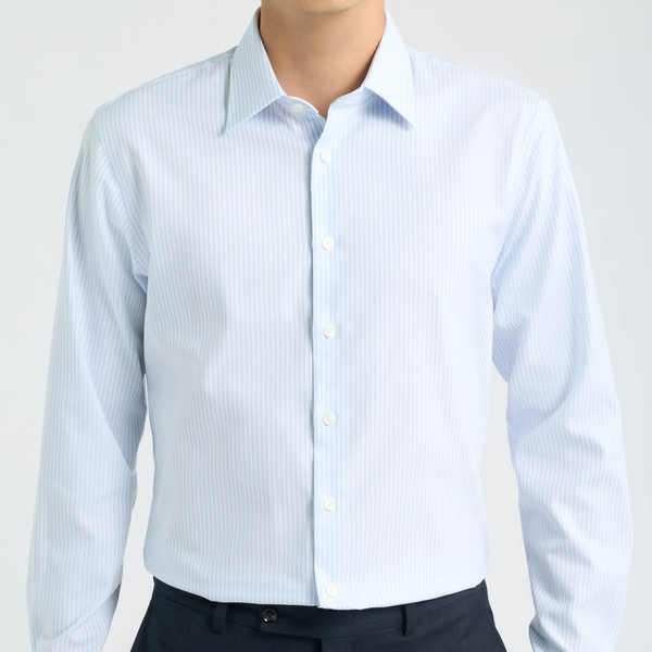 Nordstrom Trim-Fit Pinstripe Premium Non-Iron Cotton Dress Shirt