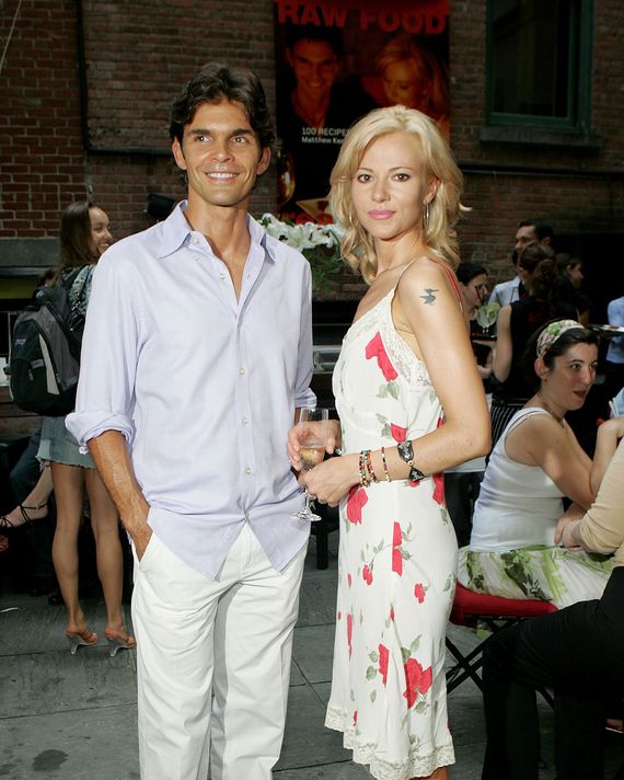 Sarma Melngailis in a floral sundress next to then-boyfriend Matthew Kenney in 2005.