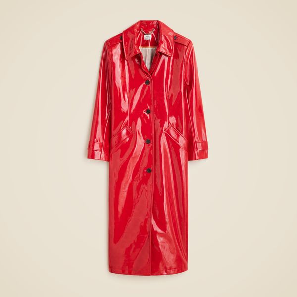 Christopher John Rogers x J.Crew Topcoat in Red Vinyl