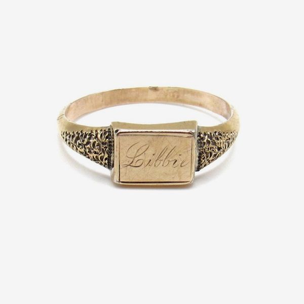 Antique 10K Gold Signet Ring, size 6.5