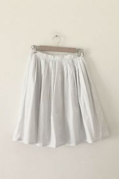 Vintage Miu Miu Cotton White Striped Pleated Skirt