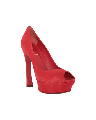 YSL's red-soled shoe.
