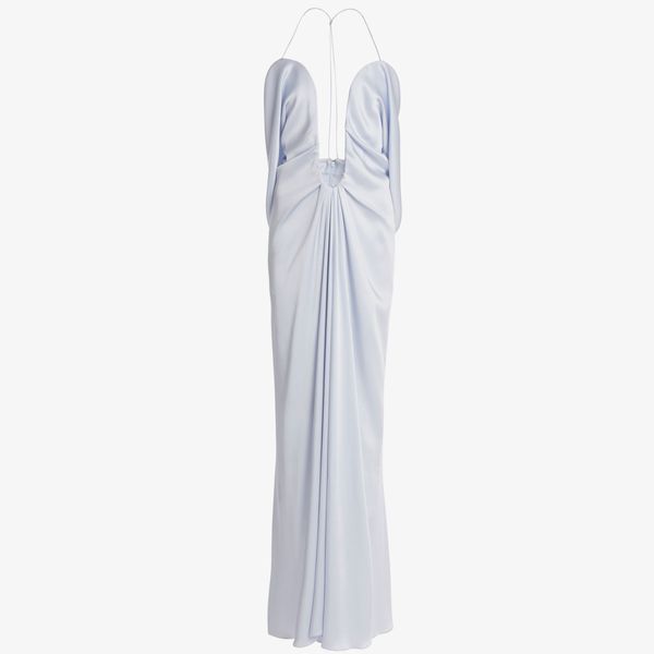 Victoria Beckham Plunged Satin Maxi Dress