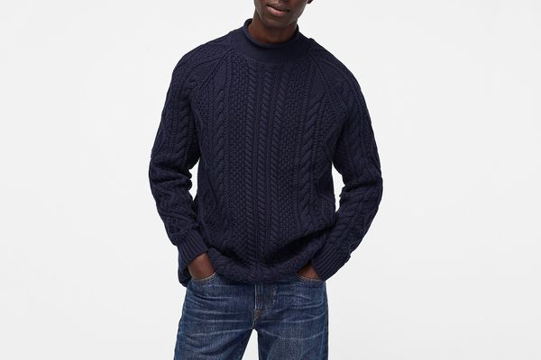 J.Crew 1988 Rollneck Sweater in Cable Knit Cotton