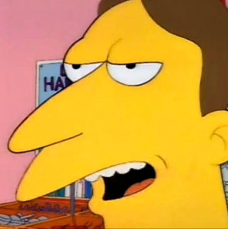 When someone asks for parking validation at Flanders' Leftorium store for left-handed people, he says, "Oh, right as rain. Or as we say around here, 'Left as rain!'"; the prickly parker gruffly replies, "Just stamp the ticket." That voice, and attitude, has reappeared on the show many times without us ever giving the character a name, an inspiration to lazy writers everywhere. (Character voiced by Hank Azaria.)